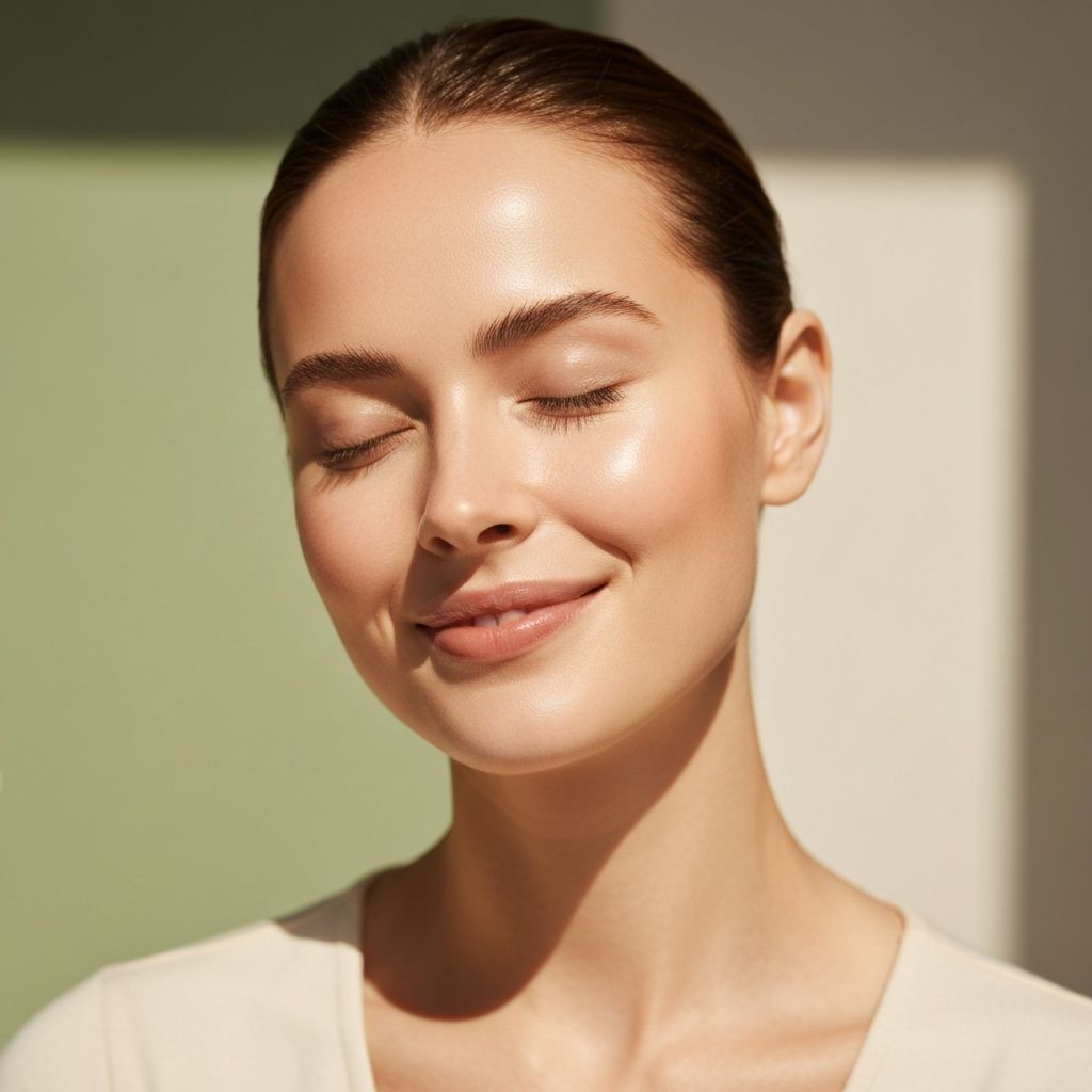 Woman with natural, radiant skin